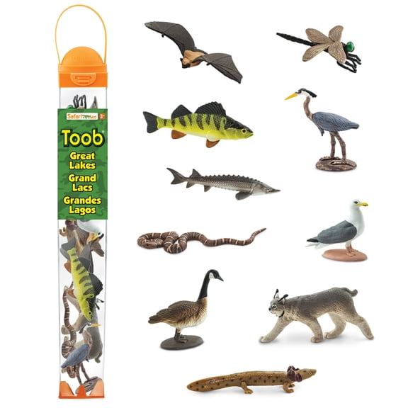 Safari Ltd. Great Lakes TOOB - 10 Figurines of Great Lakes Animals - Educational Toy Set for Boys, Girls & Kids Ages 3 