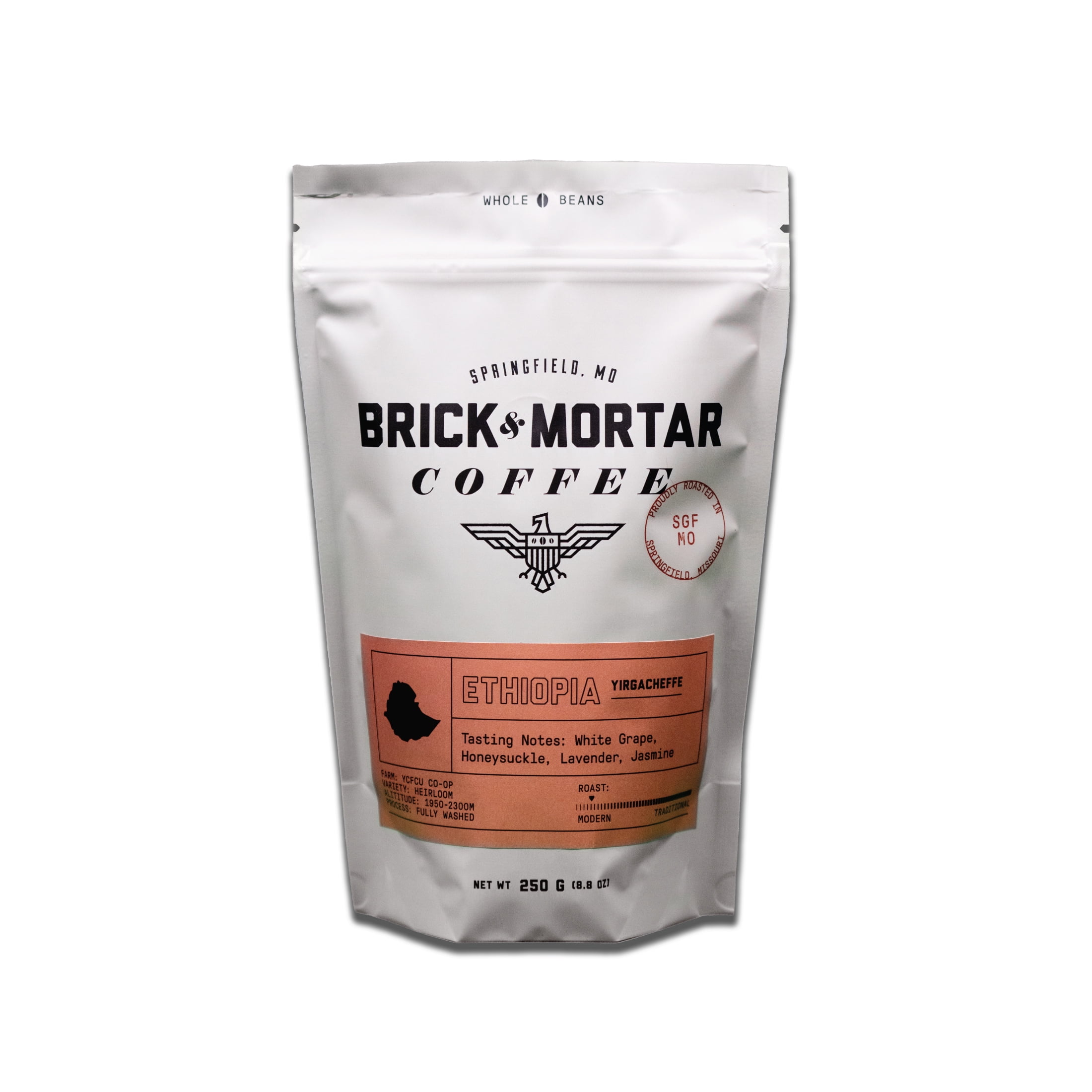 Brick and Mortar Coffee - Single Origin 1, Whole Bean, Light Roast, 8.8oz