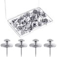 thumbnail image 1 of 80 Pieces Double Headed Picture Hangers Nails Small Head Thumb Tacks Wall Hanging Picture Photo Hanging Hook Pins (Silver), 1 of 4