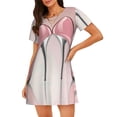 thumbnail image 1 of Easygdp High Heel Shoes Butterfly Camisón de manga corta para mujer, informal, estampado, 1 of 6