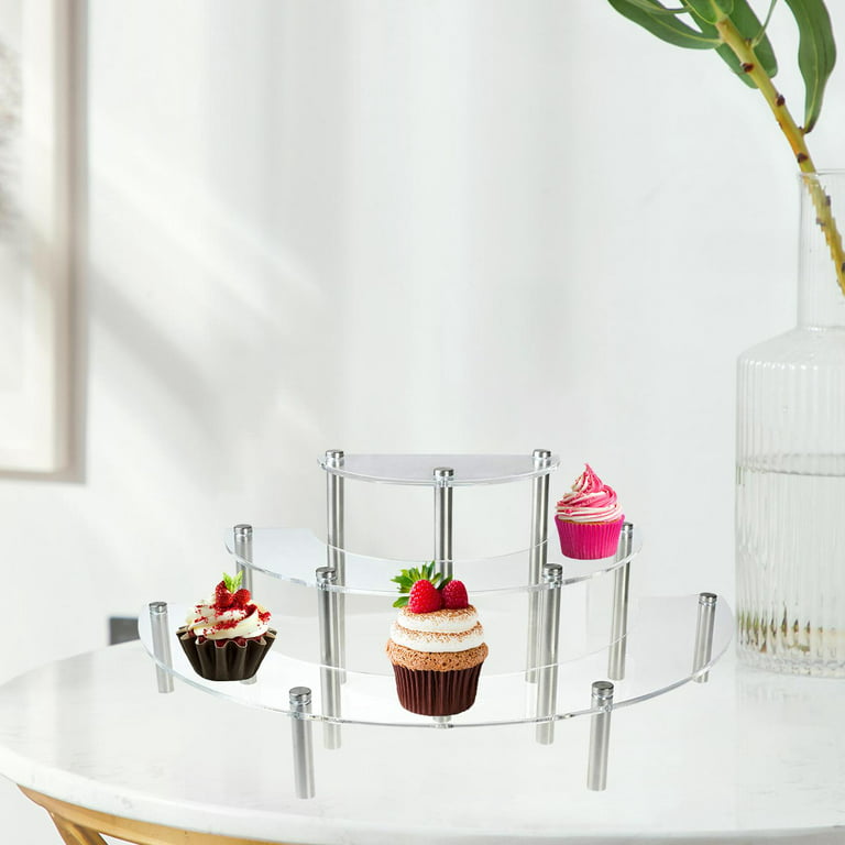 3 Tier Black Metal Cupcake Holder, Dessert Display Riser Stand for