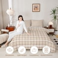 thumbnail image 3 of Manfei Classic Plaid Twin Comforter Sets,Vintage Check Bedding Set,Beige Brown,Reversible,2-Piece,1 Comforter and 1 Pillowcase,2-Piece,1 Comforter and 1 Pillowcase, 3 of 7