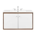 thumbnail image 2 of Modway Transmit 36" Modern Plastic Wall-Mount Bathroom Vanity in Walnut/White, 2 of 4