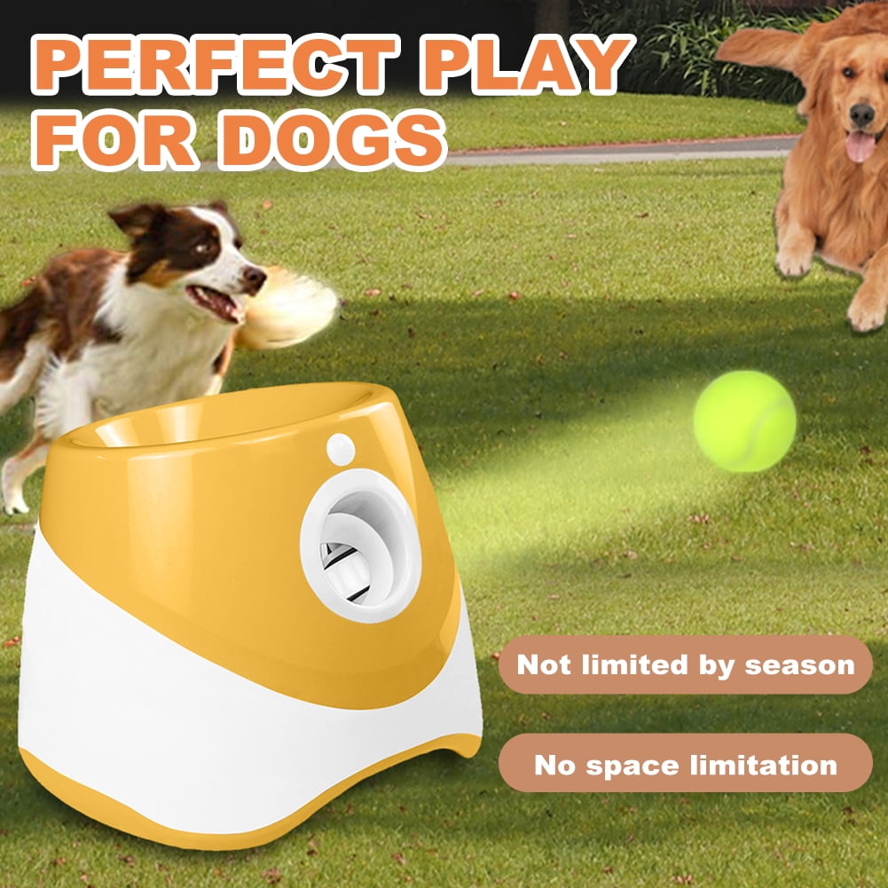 HBASD Automatic Dog Ball Launcher for Medium to Large Dogs, Interactive Dog Ball Thrower Mental Stimulation Dog Toys (Orange)