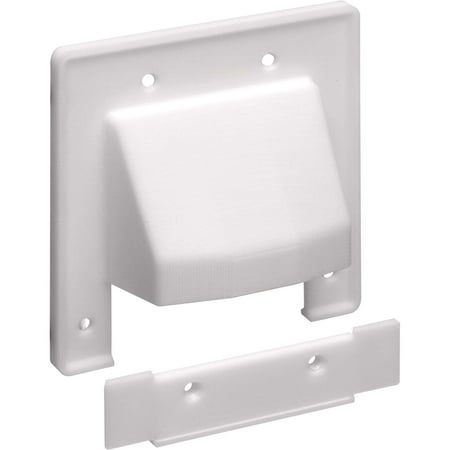 Arlington Reversible 2-Piece Low-Voltage Cable Access Plate, 2-Gang, White, Arlington Industries CER2 By Communications Supply Corporation