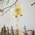 thumbnail image 5 of Christmas Deer Bells with Flower Bow Glitter Ornament - Hanging Festive Tree Christmas Decoration for Xmas Holidays Home Party, 5 of 5