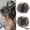 Dark Gray, variant on Messy Bun Hair Piece with Claw Clip, Wavy Curly Hair Bun Extension for Women, Synthetic Tousled Updo Hairpiece for Daily Wear and Parties