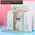 thumbnail image 2 of Triangle Desk Organizers Metal Wire Magazine Holder 9 Sections Decorative File Folder Organizer Vinyl Record Storage Office File Organizer For Desk, Gold Magazine File Holder, 2 of 9
