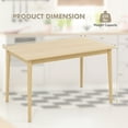 thumbnail image 3 of Gymax 48'' Rectangular Wooden Dining Table for 4 People w/ Rubber Wood Legs Farmhouse Natural, 3 of 10