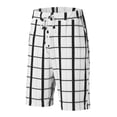 thumbnail image 4 of pxiakgy mens shorts men casual plaid printed business mid waist stretch drawstring shorts with pockets men casual shorts black + l, 4 of 6