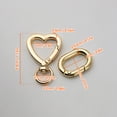thumbnail image 5 of 2Pcs NEW Heart Swivel Spring Clasp Carabiner Buckle DIY Craft Making Metal Spring Key Chain Hook Hardware Accessories for Handbag (Gold), 5 of 5