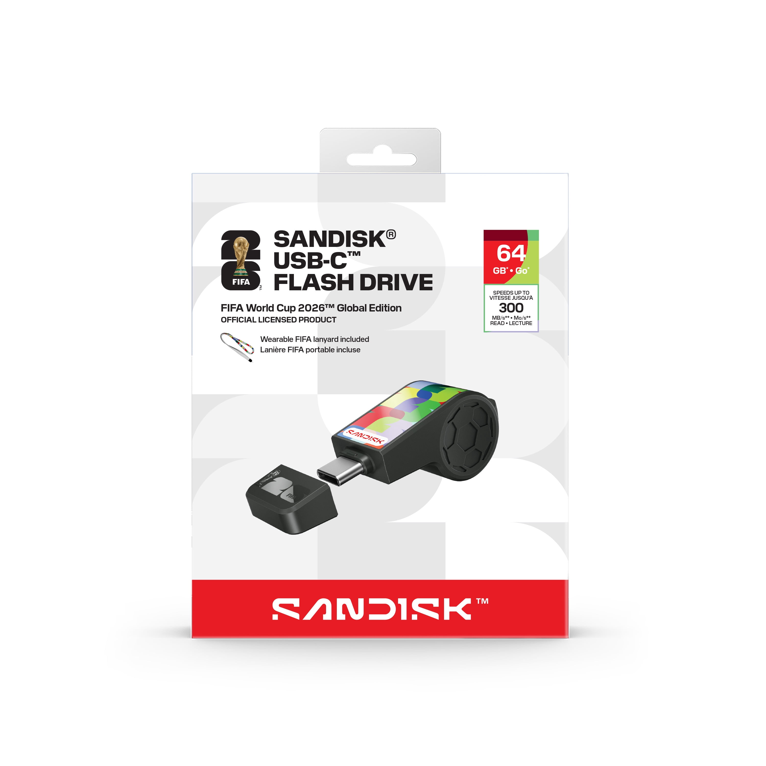 SANDISK® USB-C™ FLASH DRIVE: FIFA WORLD CUP 2026™ EDITION, BLACK