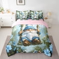 thumbnail image 2 of Feelyou Cartoon Cute Gnome Bedding Comforter Set 7 Pieces for Kids, Blue Flower Floral Full Bedding Set, St. Patrick's Day Reversible Fitted Sheet Flat Sheet, Super Cozy Room Decor, 2 of 8