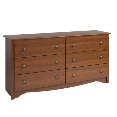 Prepac Monterey Cherry 6 Drawer Double Dresser 16" D x 59" W x 29" H