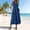 Blue, variant on Women's Summer V-Neck Sleeveless Relaxed Fit Maxi Dress with Pockets Casual Beach