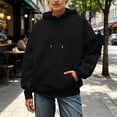 thumbnail image 4 of WAYUTE Hoodies for Women Oversized Long Sleeve Drop Shoulder Hooded Sweatshirt with Sparkly Rhinestone Wings Print Pullover Fashion Outfits Casual Outdoor,Black,5XL, 4 of 6