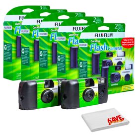 FUJIFILM QuickSnap Flash 400 One-Time-Use Disposable Camera With Flash (5x 2 Pack)   Microfiber Cleaning Cloth