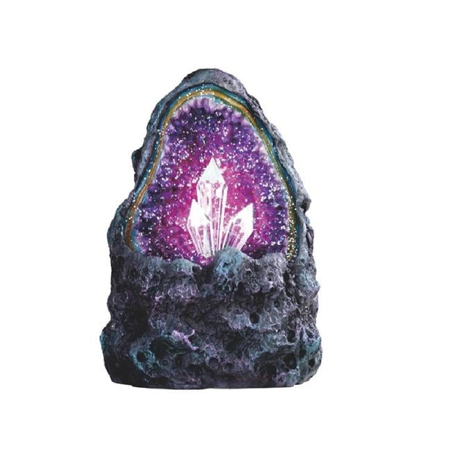 Q-Max GSC9971891 5 in. Faux Cave Rock Geode with LED Statue Fantasy Night Light Decoration - Walmart.com