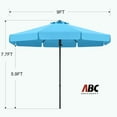 thumbnail image 4 of ABCCANOPY 9ft Outdoor Market Hand Push Patio Umbrella with Hanging Edge,12+Colors, Turquoise, 4 of 8