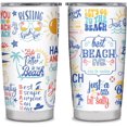 thumbnail image 1 of Vaso de playa para mujer, regalo playero ideal para amantes de la playa, vaso playero para amigas, hermanas e hijas, vaso de acero inoxidable de 20 oz "Vamos a la playa"., 1 of 6