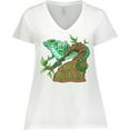 thumbnail image 3 of Inktastic Save the Rainforest with Basilisk Lizard on a Tree Women's Plus Size V-Neck T-Shirt, 3 of 5
