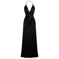 thumbnail image 4 of Blmnix Dress for Women Prom Satin Dress Bodycon Sexy Dresses Dress Maxi Halter Sleeveless Black Adjustable Strap Casual Summer Dress XXL, 4 of 5