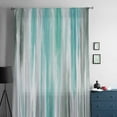 thumbnail image 5 of Turquoise Gray Semi Sheer Curtains Drapes for Living Room, Bedroom, French Doors Window 63 Inches Long, Farmhouse Abstract Gradient Aesthetic Rod Pocket Chiffon Curtain Drapery Voile Draperies Panel, 5 of 6