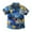 Blue, variant on KAUOD Baby Boys Casual Cartoon Print Tee Button Down Slim-Fit Tops Short Sleeve Aloha Hawaiian Shirt Clothes 18M-5T