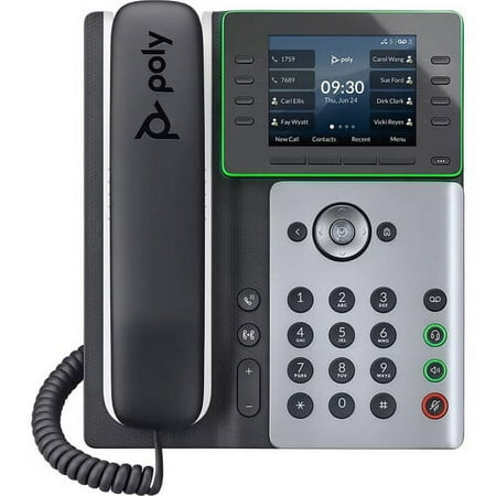 UPC: 0017229175501 | Poly 220087000025 Edge E320 Corded – NFC Bluetooth – Desktop Wall Mountable – Black Silver – IP Phone