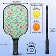 thumbnail image 3 of Pickleball Paddles Set,Pioneer Flower Floral Print Pattern Fiberglass Surface Pickleball Racket Set with 2 Indoor Outdoor Pickleball Balls and Pickleball Bag,Pickle-ball Equipment, 3 of 6