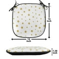 thumbnail image 5 of Star Chair Seating Cushion, Stars Pattern Illustration Creative Birthday Bachelorette Themed Print, Soft Seat Pads for Office with Anti-slip Backing, 16"x16", Yellow and White, by Ambesonne, 5 of 7