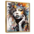 thumbnail image 2 of Designart "Floral Woman Autumn Portrait II" Fashion Floater Framed Canvas Print, 2 of 7