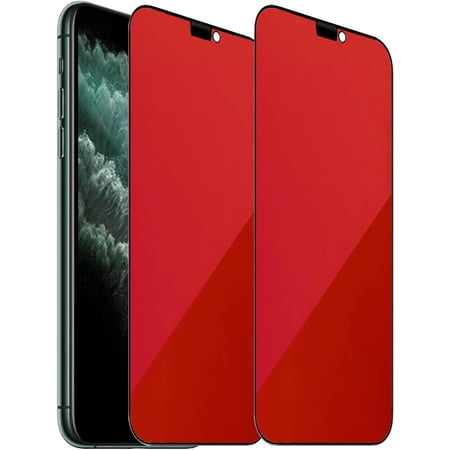 2 Pack Anti-Blue Privacy Tempered Glass for iPhone XS Max/iPhone 11 Pro Max Anti-Spy Screen Protector Anti-Peeping Gradient Colorful 6.5 inch