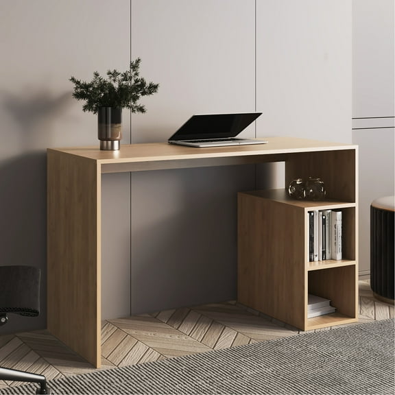 47" Wide Desk In Natural Oak - Versatile For Home Office And Study Freestanding Writing Functional