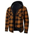 thumbnail image 4 of GuangCheng Mens Plaid Hooded Shirt Jackets,Fleece Lined,Casual,Outerwear 2 Chest Pockets,Orange,3XL, 4 of 4