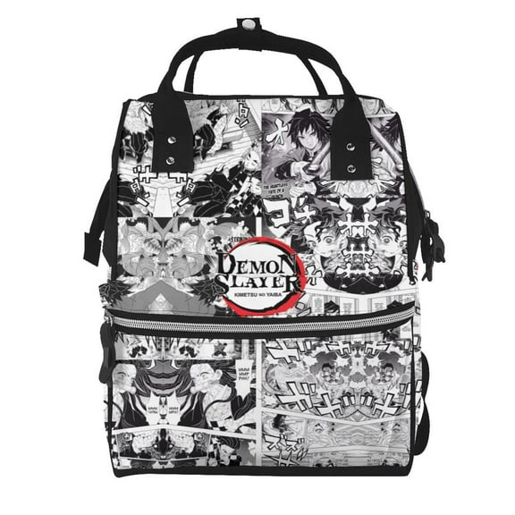 Unisex Anime Demon Slayer Backpack Tanjiro Adjustable Multi-functional Lightweight Large Capacity Leisure Bag