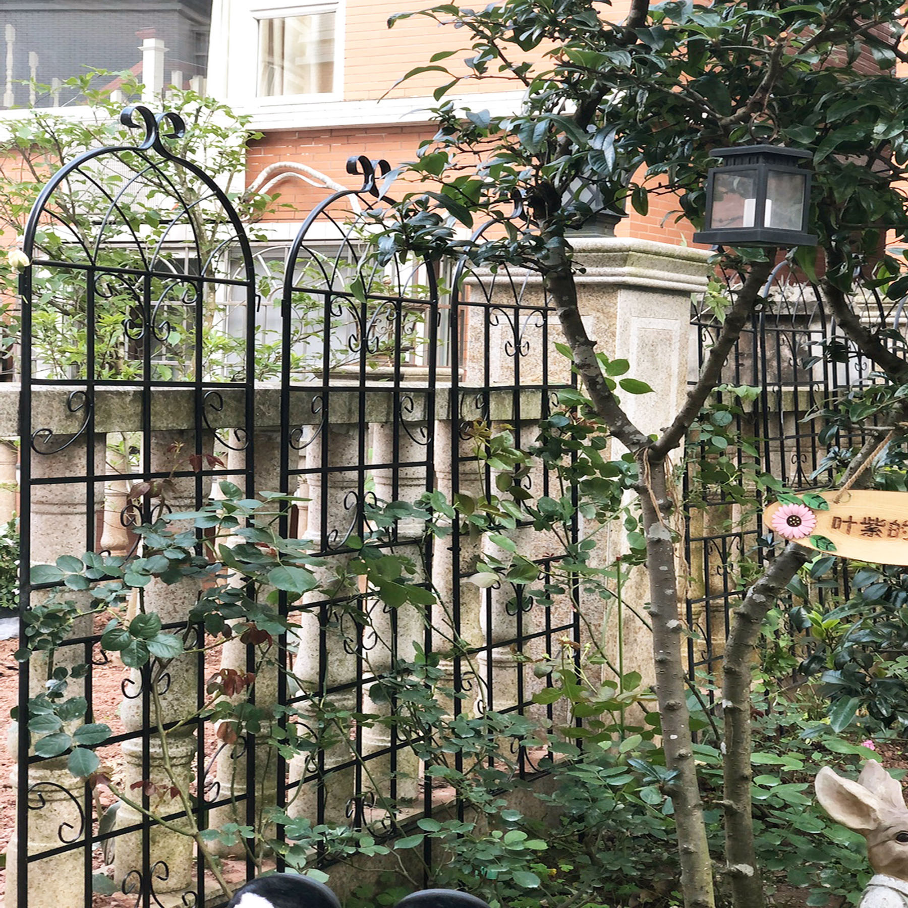 4 Pack Large Garden Trellis 71" H x 19.7" W Heavy Duty Rustproof Black Iron Plant Trellis for Potted Plant Support Metal Climbing Rose Trellis Vine Vegetable Cucumber