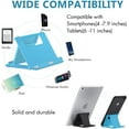 thumbnail image 3 of Cell Phone Stand, 4 Pack Tablet Stand, Universal Foldable Multi-Angle Pocket Phone Stand for Desk, Compatible with Phone 13 12 11 Pro XS Max X 8 7 6S Plus, All Android Smartphones (Black+Blue), 3 of 5