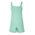 thumbnail image 6 of Fsqjgq Jumpsuit Rompers for Women Plus Size Summer Casual Loose Wide Leg Shorts Overalls with Pockets Solid Color Sleeveless Playsuit Outfits(Mint Green,Xl), 6 of 7