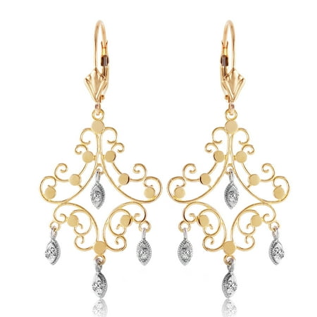 Galaxy Gold 14K Solid Gold Natural Diamond Earrings for Women - Yellow Gold Fine Jewelry