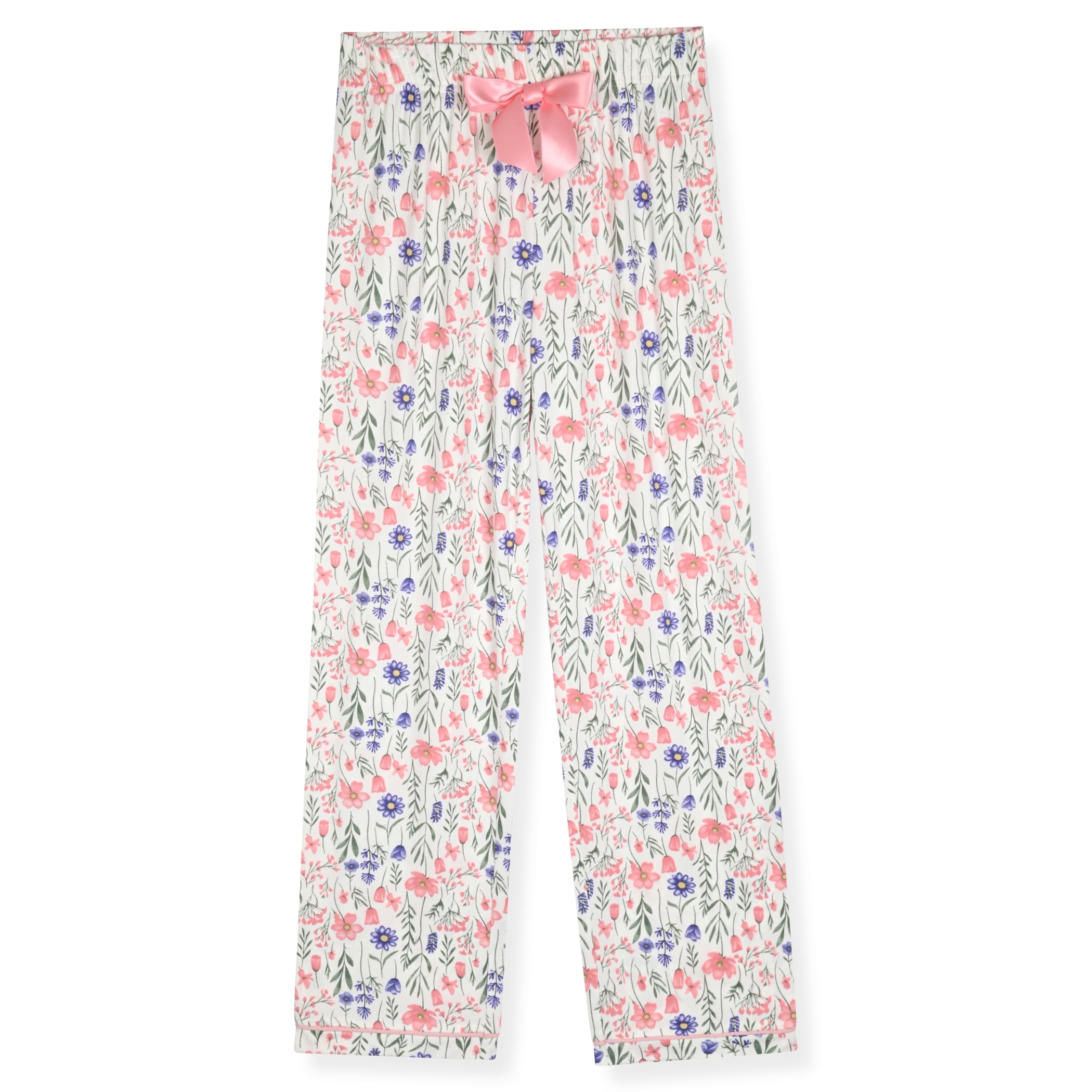Sleep On It Girls Short Sleeve Button Down Top & Pant with Scrunchie, 2-Piece Sleep Set, Sizes 7-16