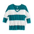 thumbnail image 1 of Aeropostale playera gráfica a rayas para mujer, verde, grande, 1 of 1