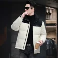 thumbnail image 3 of Chaqueta de plumón ligera con cuello alto para hombre Chaqueta de invierno de marca para hombre Abrigos de invierno 2024 con colores contrastantes para hombre, 3 of 5