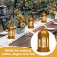 thumbnail image 6 of Mini Lantern with Flickering LED Candles , Vintage Decorative Hanging Candle Lanterns for Halloween, Christmas, Wedding Decorations, Party, Table Centerpiece-golden, 6 of 7