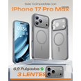thumbnail image 2 of Funda para iPhone 17 Pro Max Gris, Compatible con MagSafe, Protección contra Caídas, Carcasa Magnética Translúcida Mate con Protección de Cámara 6.9", 2 of 6