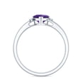 thumbnail image 2 of Rosec Jewels Natural Amethyst Heart Promise Ring - 6 mm - February Birthstone Ring - Ready to Gift for Valentines, 18K White Gold, US 10.00, 2 of 8