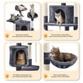 thumbnail image 6 of Yaheetech 79'' Multilevel Cat Tree Tower Condo with Basket & Scratching Posts & Ramp, Dark Gray, 6 of 8