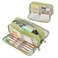 thumbnail image 2 of Canvas Pencil Case Large Capacity Pencil Cases Pencil Pouch with 3 Compartments for Kids School Stationary Office Storage Makeup Bag, 2 of 5