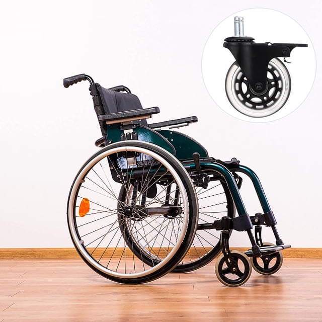 KAKOWELY 5 Pcs Roues de Chaise de Remplacement Noir PU pour Meubles Mobilité Roulement Fluide