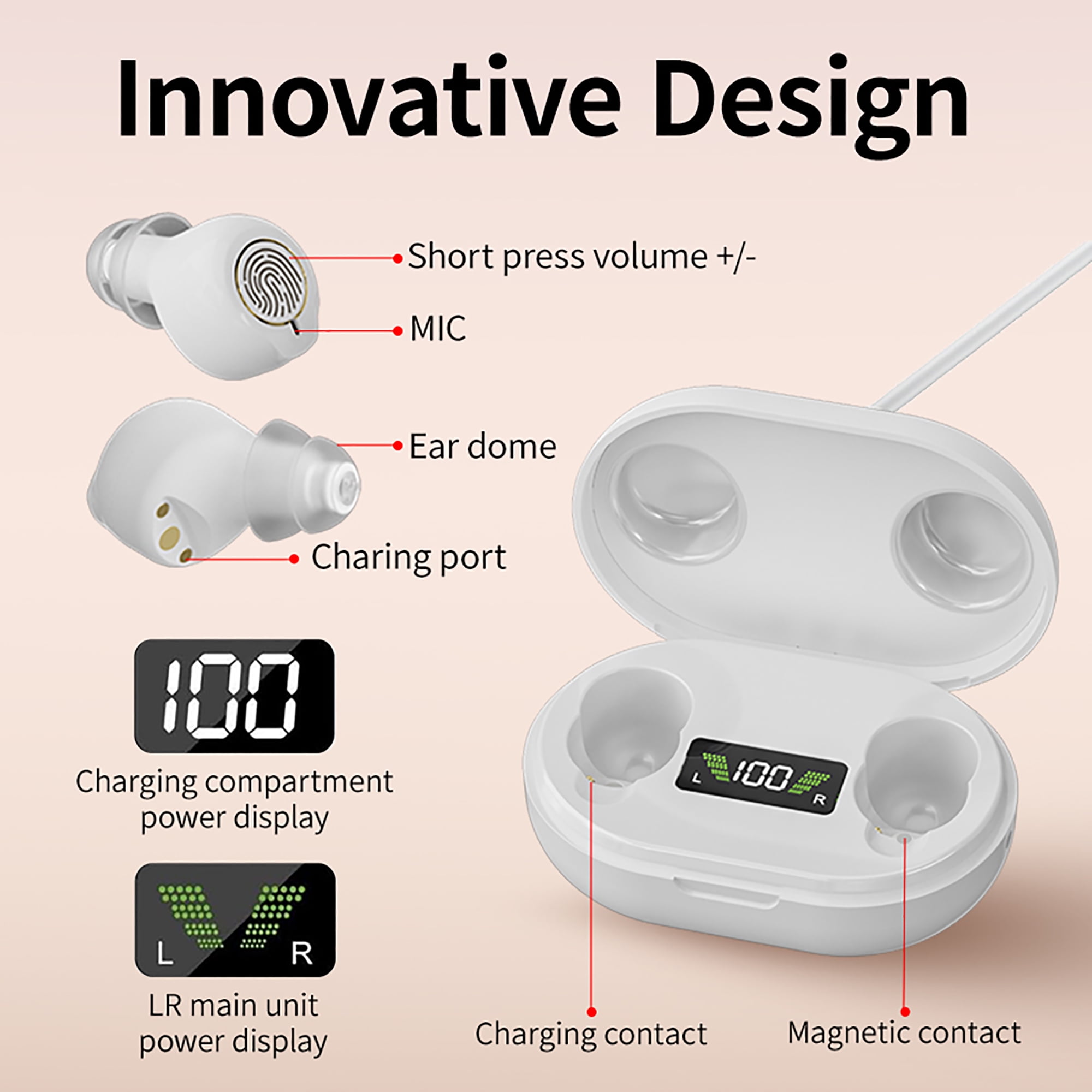 Adofi Hearing Aids for Seniors Rechargeable with Noise Cancelling, Adults Hearing Amplifiers for Severe Hearing Loss, Hearing Aid with Magnetic Charging Case, Personal Sound Hearing Amplifiers
